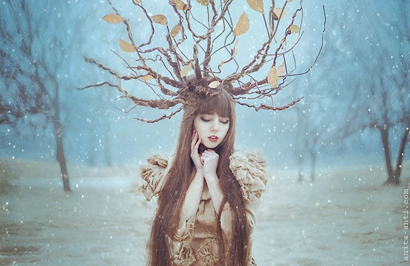 Image result for fantasy girl in a winter forest