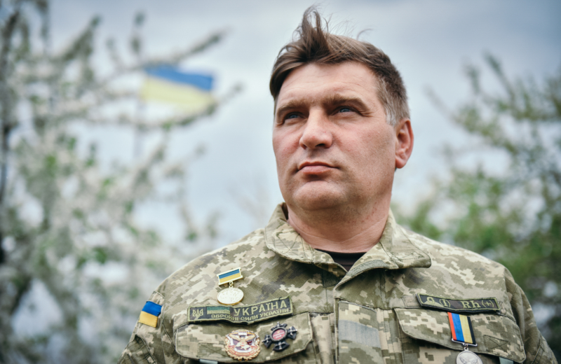 Андрей Микитенко в своей военной форме, фото Kiev Post.