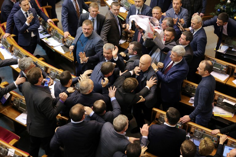 Image result for ukraine parliament brawl, "Dec 21, 2018"