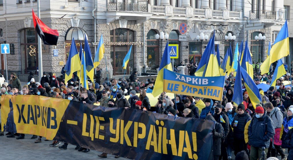 Bepalen Wiskundig Pompeii In Kharkiv, Near Border, Ukrainians Protest Russian Threat - KyivPost -  Ukraine's Global Voice